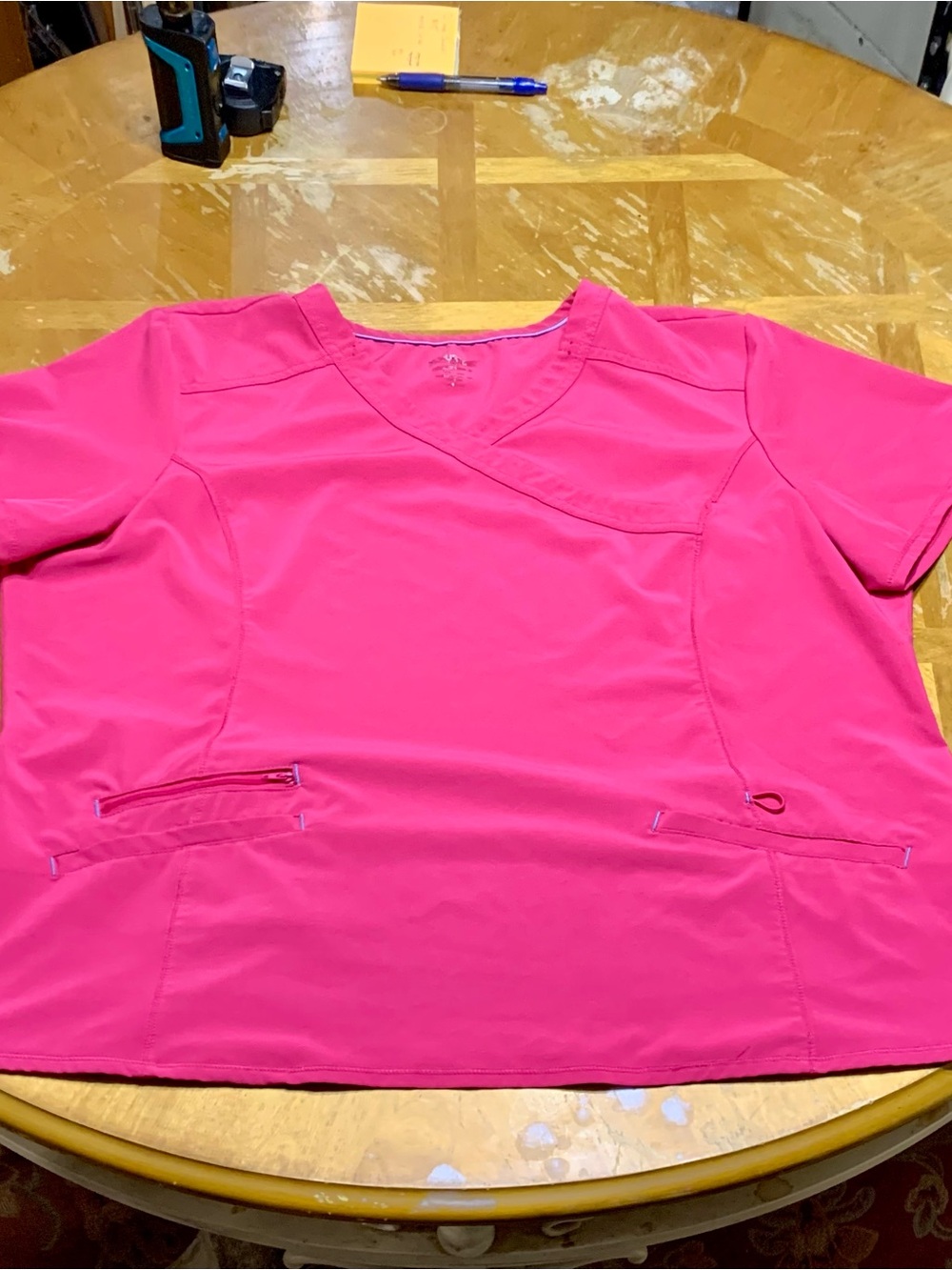 Scrubstar Core Essentials HOT PINK V-Neck Stretch Scrub Top - Size 2X